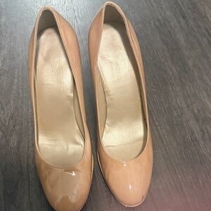 Stuart Weitzman Nude Patent Leather Heels
